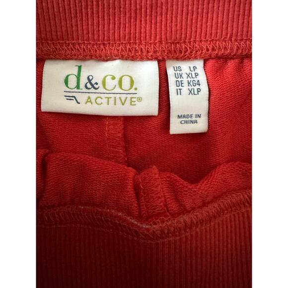 Denim & Co. Active French Terry Wide Leg Crop Pant Deep Papaya Large PETITEd - Picture 11 of 12